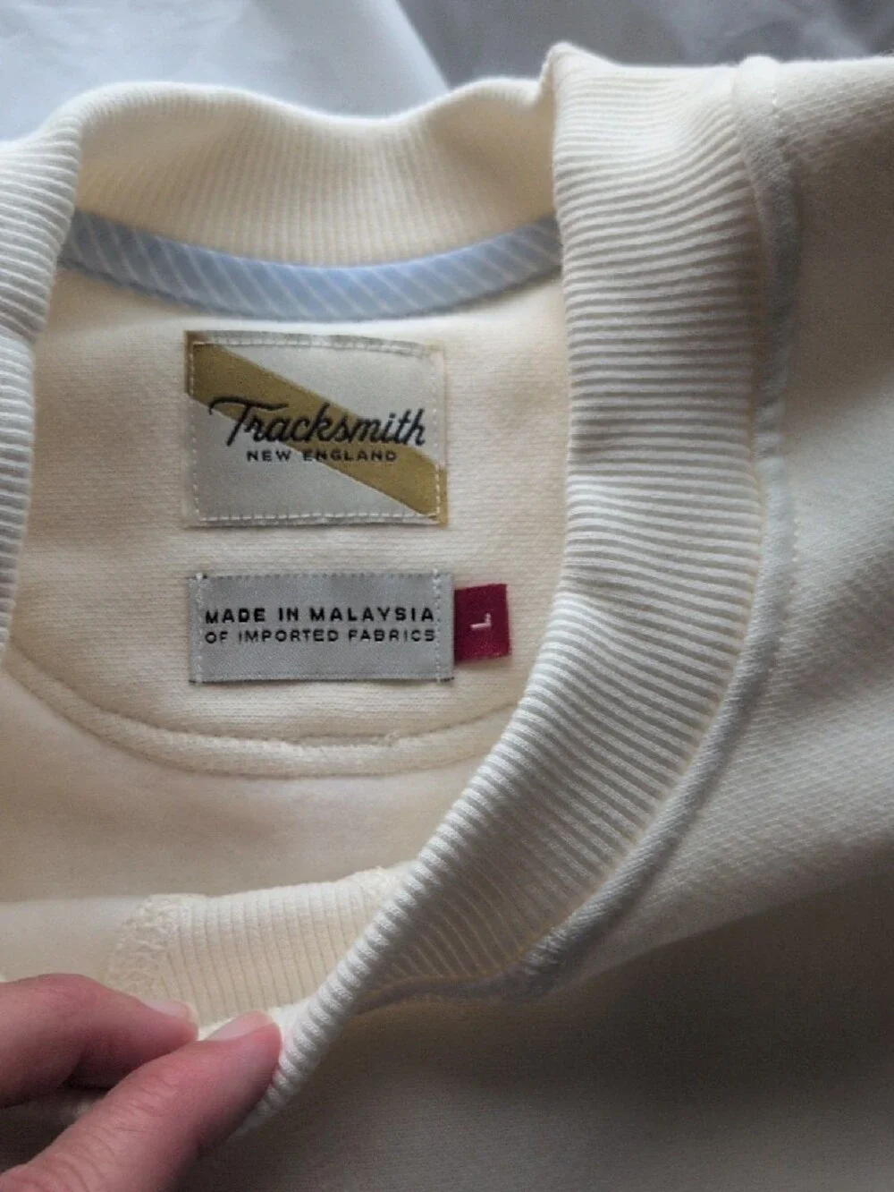 Tracksmith Cream Crewneck Sweatshirt Size Large